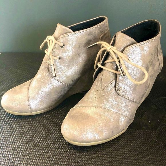 Toms Shoes - Toms Metallic Wedge, Size 7.5